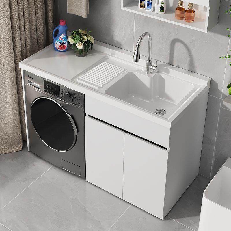 阳台洗衣机一体柜组合珍珠白洗衣洗手池台盆滚筒洗衣柜伴侣浴室柜