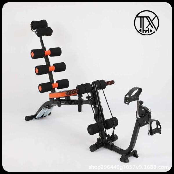 仰卧起坐家用辅助美腿六合一多功能哑铃凳健身器材收腹机健腹器