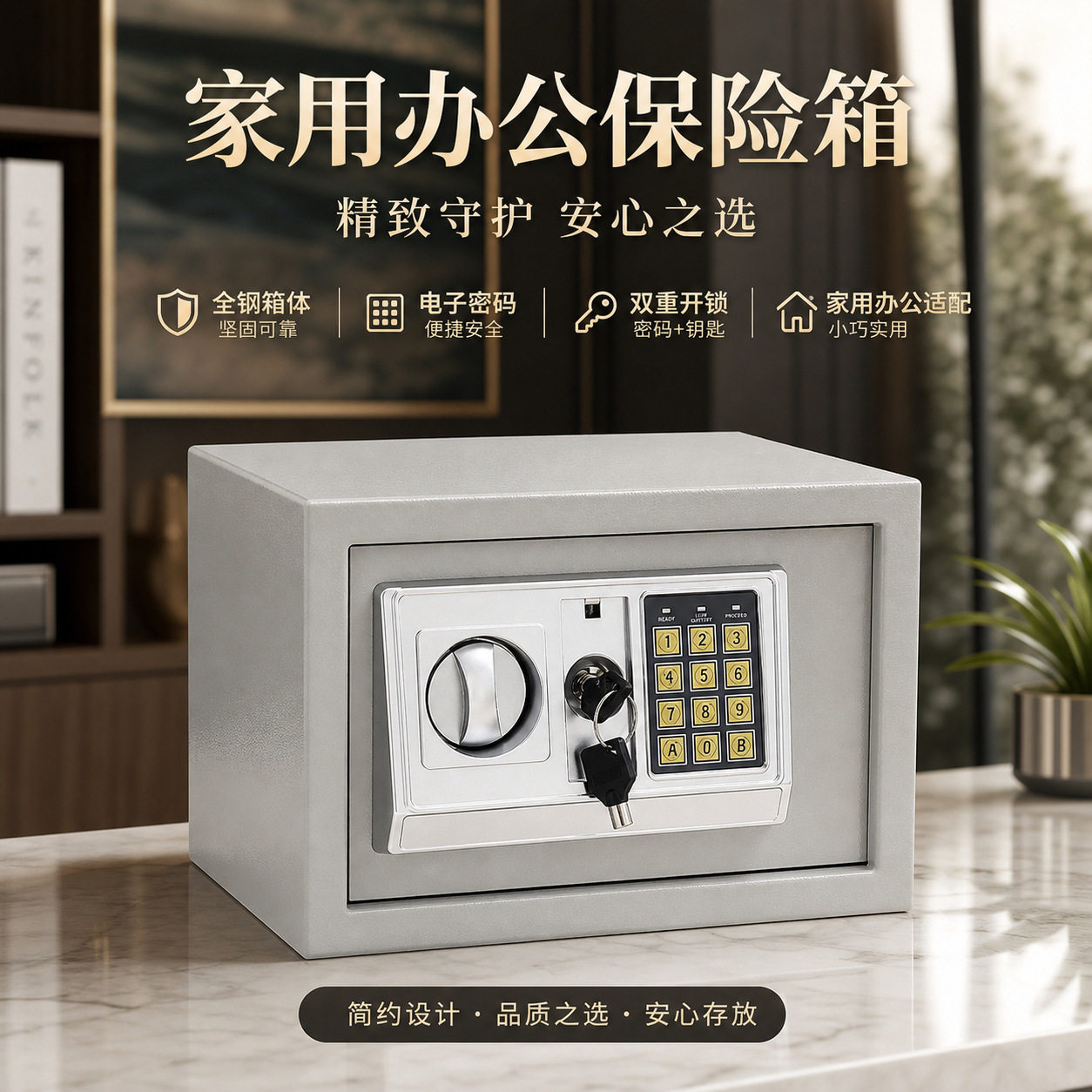 全钢钢质保险箱办公文件财务保管办公家用密码保险柜保管箱密码锁