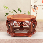 红木黑檀木圆形花瓶盆景鱼缸架奇石摆件底座实木鱼缸酒坛佛像底座