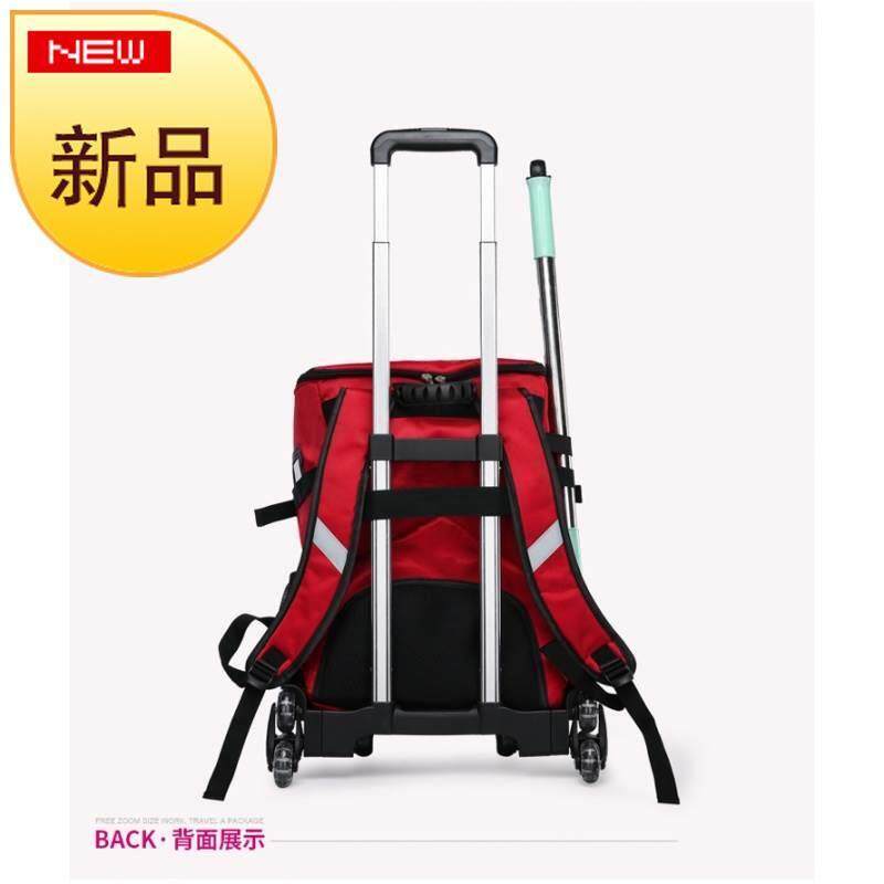 现货速发向轮爬楼梯配件收纳滚轮式大容量家政保洁工具包清洁拉杆