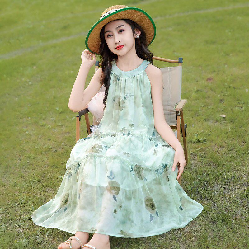现货速发童夏季裙子2025新款夏装公主连衣裙洋气吊带裙12大童长裙
