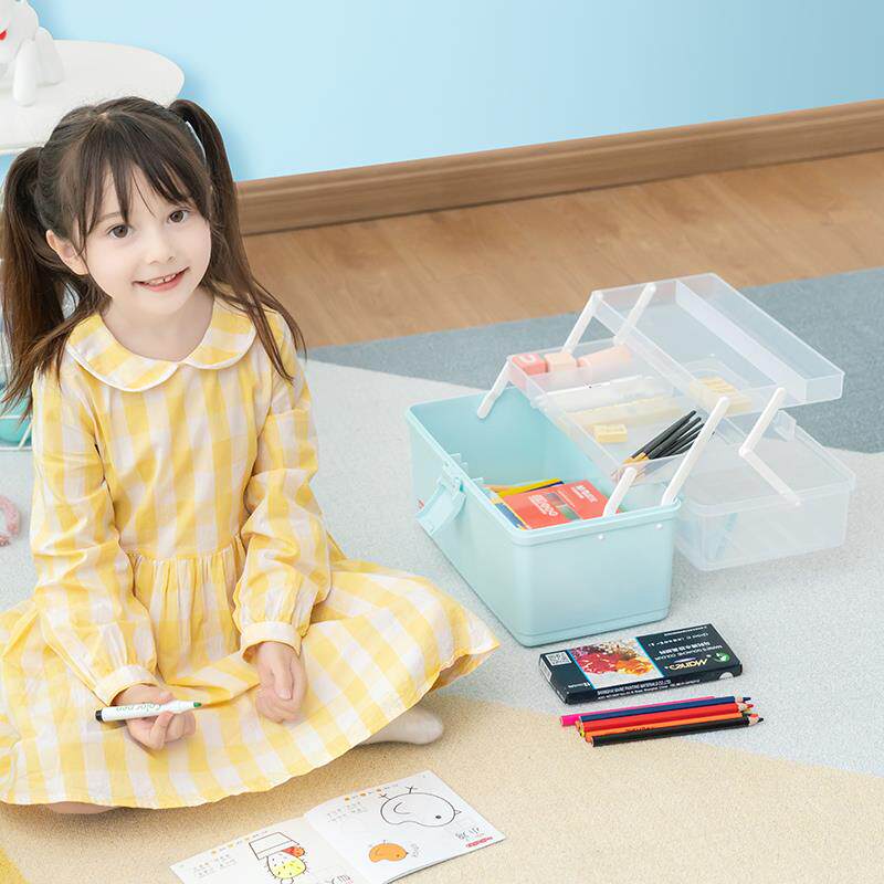 现货速发品质美术生工具箱小学生美术绘画工具收纳箱手提家用画箱