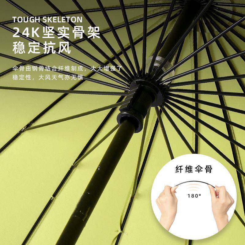 现货速发6骨暴雨大伞带伞套直柄男24骨扛风暴结实大号加固车用防