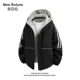 NEW 加绒加厚连帽高街保暖外套 棉衣冬季 BOLUNE 新百伦侧条纹男士