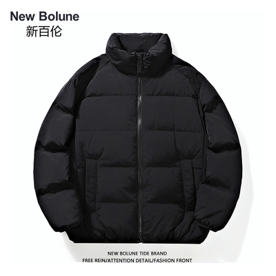 新百伦白鸭绒加厚立领羽绒服