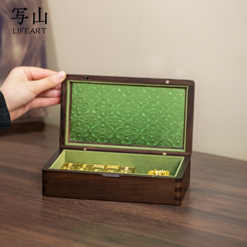 黑胡桃木中式复古大容量黄金收纳