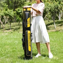 轻便鱼竿包大容量带轮带支架w渔具包结实耐用防水PU材料多功能竿