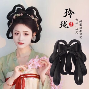 古风汉服假发一体式假发头饰古装盘发发髻唐风造型日常垫发发包女