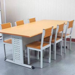 钢木阅览桌图书馆椅子阅览室桌椅组合阅读桌子钢制书架学校办公桌