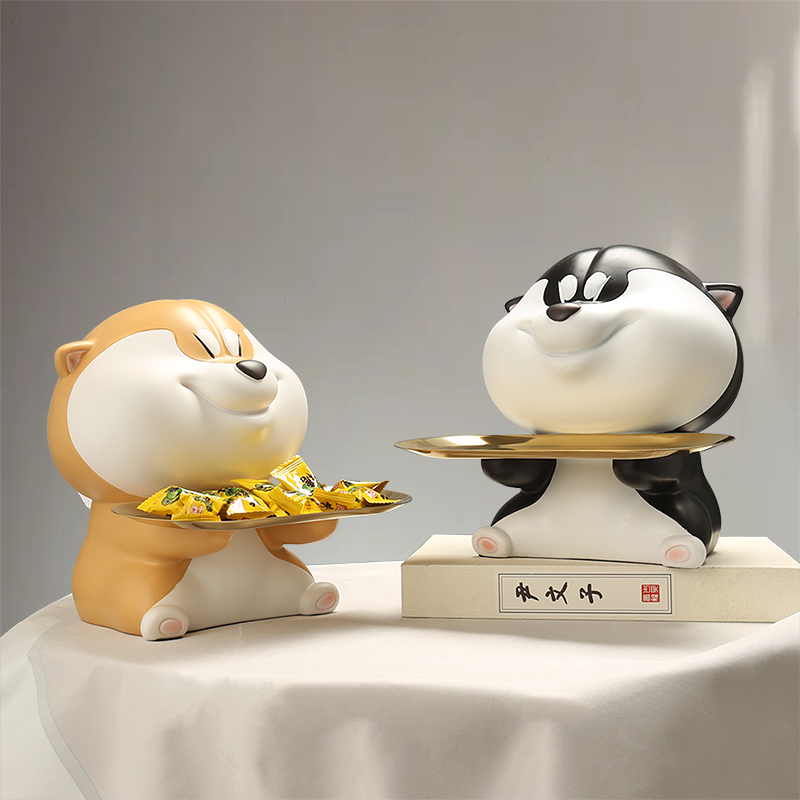 速发柴犬托盘家用桌巾盒个性玄关茶几纸餐收纳电视柜盘