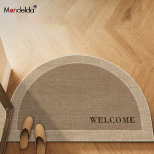 速发满得达入户门半口TPR比利时地圆形地垫绒简约进门防滑门毯脚