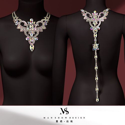 速发蔓绣舞款舞吊背后坠项链百搭拉丁新肚皮舞超闪炫彩手工饰品