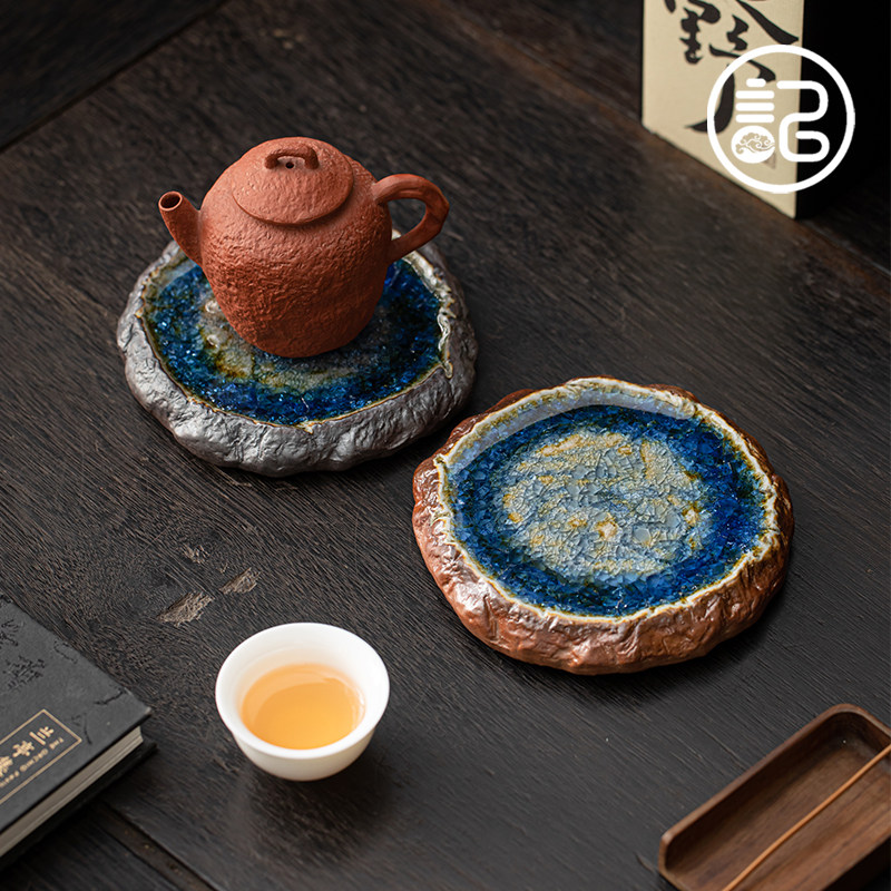 速发 手工禅创壶泡紫砂壶托干承盘茶台意意家用功夫茶具配