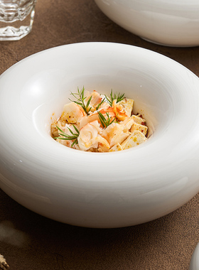 速发优格意境菜白色餐具特色高温盘保档盘店餐厅凉菜盘个性摆酒菜