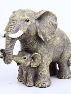 新款 跨境母子大象树脂工艺品客厅书桌办公室家居装 饰摆件创意礼品