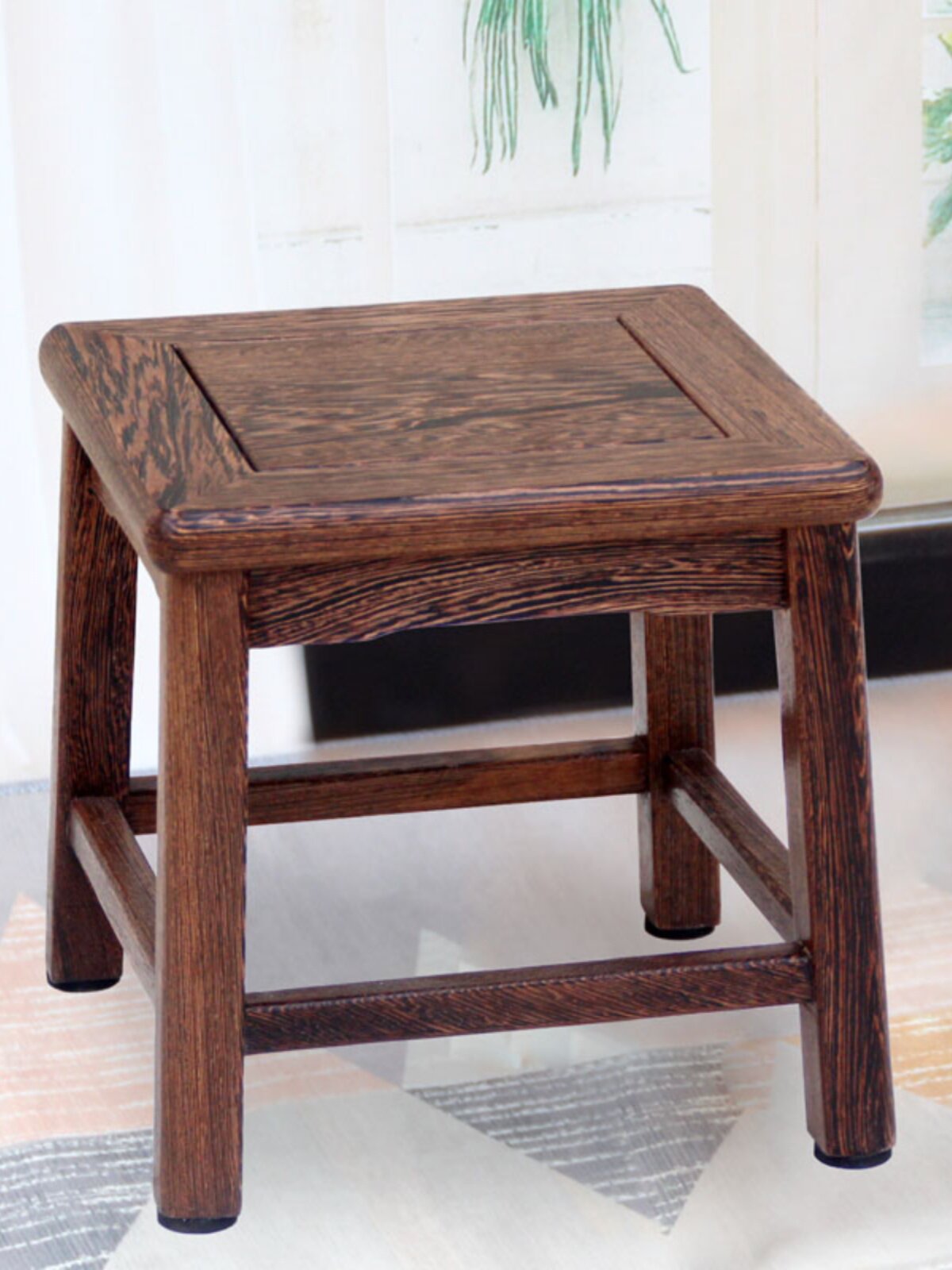 现代中式简约红木小方凳花梨木鸡翅木矮凳家用客厅实木四方小凳子