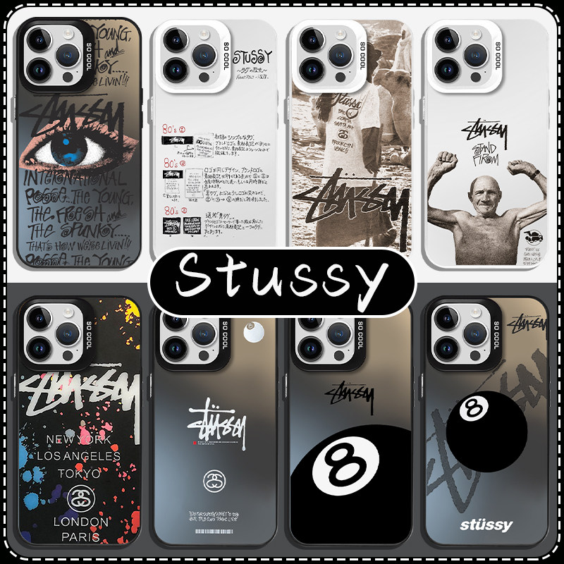 Stussy手机保护壳苹果14华为mate60斯图西iPhone15Promax小米13斯图字OPPO联名vivo黑八12台球潮牌涂鸦复古潮