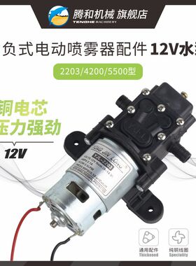 12V电动喷雾器水泵纯铜电机自吸式隔膜泵2203/420P0/5500型YJL配