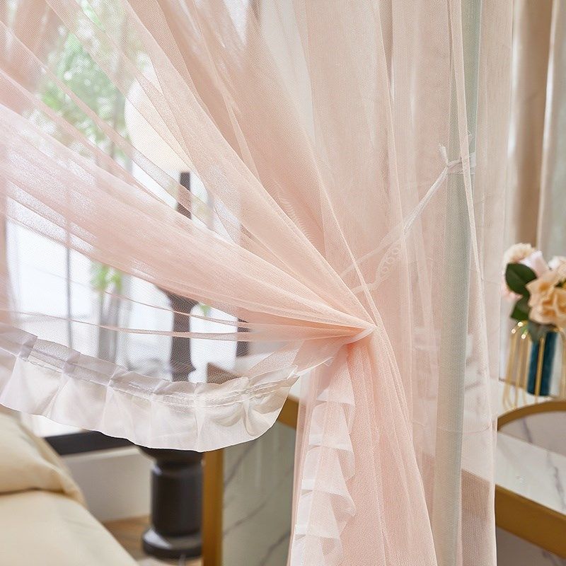 宫廷卧室蚊帐f家用夏季2024新款高级三开门帘加厚结婚蚊帐婚房纹