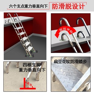 梯子家用不锈f钢折叠梯子折叠楼梯货梯工业踏步梯爬梯阁楼梯阶梯