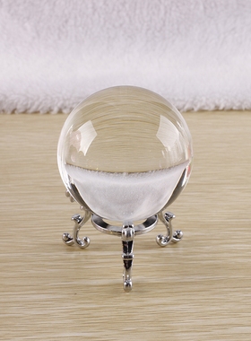 简约现代水晶玻璃球紫色红色黄色粉红蓝J色湖蓝色办公室桌面微摆