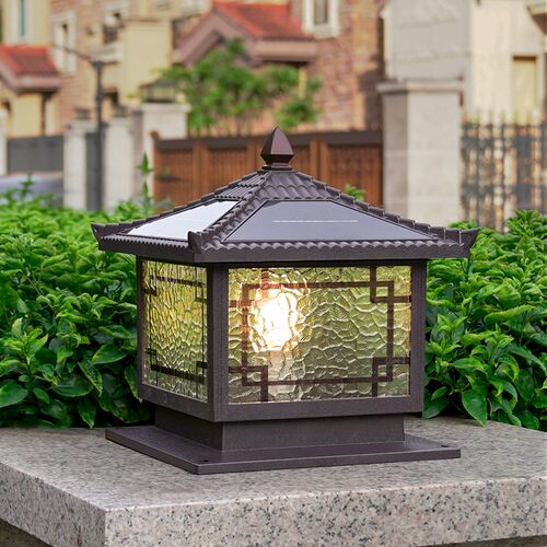 太阳能柱头灯户外门柱灯别墅庭院灯F大门两侧柱子灯围墙灯接电款