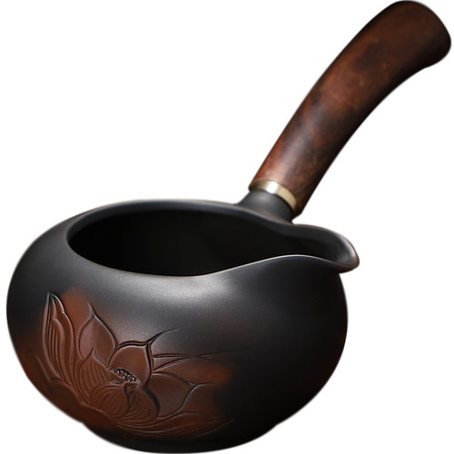 紫陶侧把公道杯高端分茶器功夫茶具茶海陶瓷泥公O杯单个180ml高级