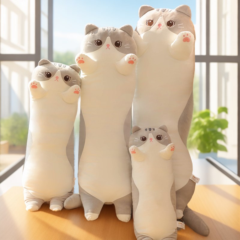 睡觉抱枕女生专用抱枕猫腿枕冰丝狗狗J沙发猫咪长条枕夹腿萨摩耶