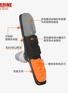 BARADINE永杰自行车qV刹刹车皮959VC山地车可替换制动刹车胶块955