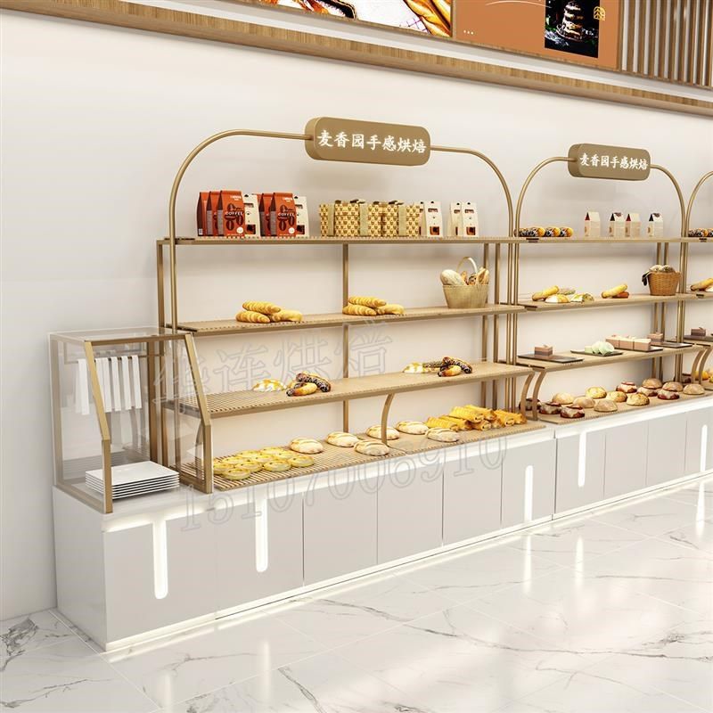 新款面包柜面包展示柜蛋糕店货架糕点展示柜中岛柜模X型烘焙房厂