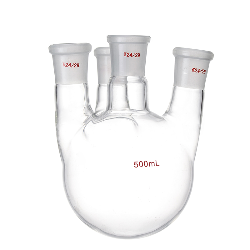 四口烧瓶1c00/250/500/1000/2000/3000ml多口颈圆底直斜耐高温加