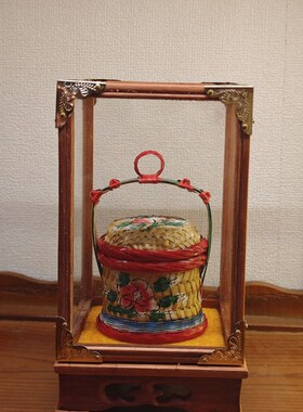 潮汕春盛竹d编手绘竹篮子中秋春节送礼传统节日潮州竹编春盛