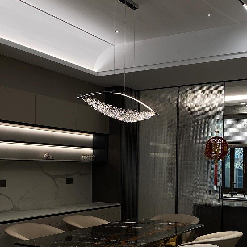 无主灯长b方形一字餐厅岛台吊灯轻奢别墅大平层高级感艺术埃及吊,家装灯饰光源,餐厅吊灯,淘宝优惠券,粉丝福利购,淘宝优惠卷