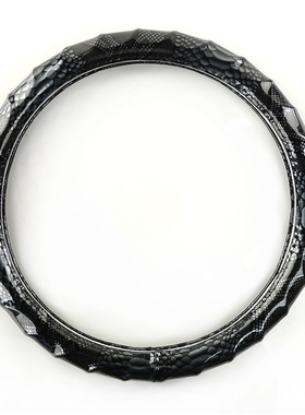 新品蛇纹bpu方向盘套汽车亮皮革把套四季通用防滑汽车方向盘套