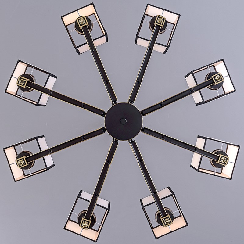 新中式吊灯酒f店包间包房家装客厅灯中式餐厅大厅灯简约方形灯罩