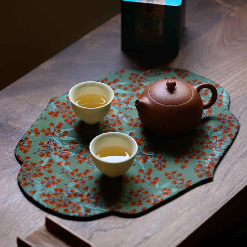 香云纱干泡茶席茶壶垫中式禅意复E古桌旗桌布茶垫茶道零配布垫