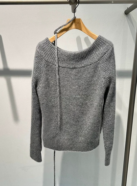 艾诺丝国内代购2026春季新款时尚系带圆领套头针织衫毛衣BR801199