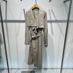 纯色长款 艾诺丝国内代购 时尚 新款 翻领风衣外套女211114 2026年春季