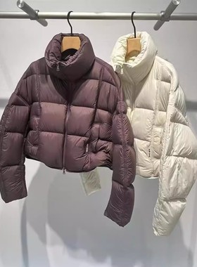 艾诺丝国内代购2025冬季新款时尚短款立领羽绒服外套女装AR004143