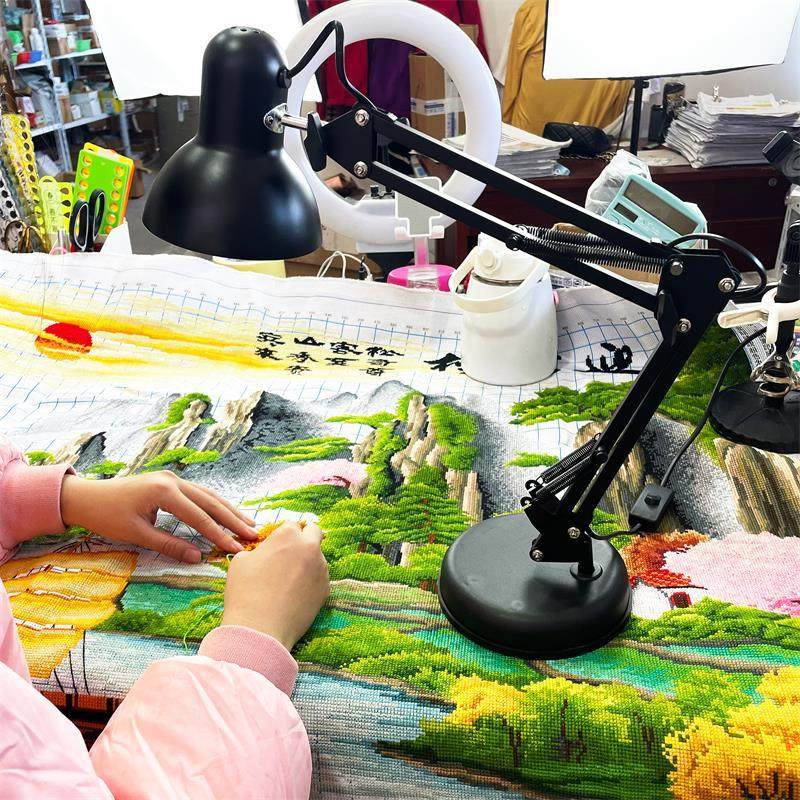 十字绣专用灯配件全套触摸9W台灯十字绣专用铁艺黑色白色LED光源