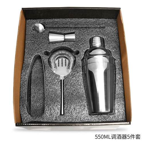 不锈钢英式调酒器家庭套装雪克杯鸡尾酒酒具雪克壶奶茶杯摇壶