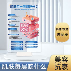 肌肤每层吃什么亚克力摆台美容护肤客户咨询沟通医患交流双面印刷