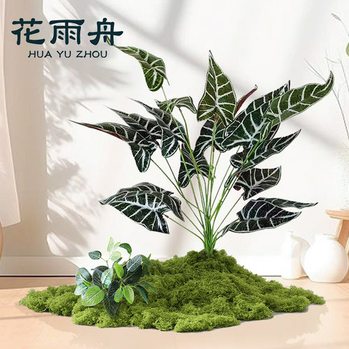 速发绿植组合造盆仿生植地景栽落物摆件入户玄关橱窗景观室内假树