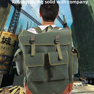 速发双肩工具包加厚结实耐用大帆布专功能维梯电修安装电工多用男