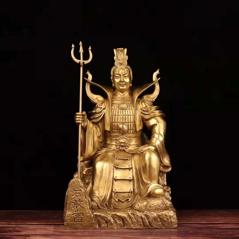 速发纯铜石神当佛像摆件 大号石敢居铜像  家当供奉敢像