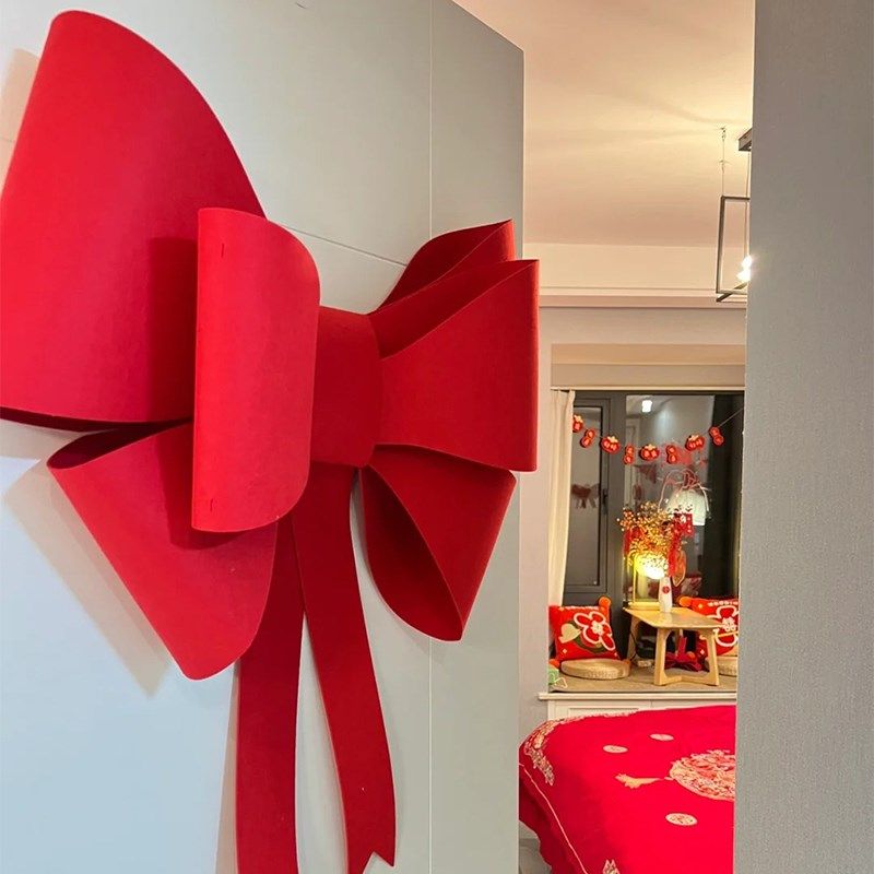 速发超大蝴蝶结墙上门饰结婚新婚房卧室楼氛围布置装梯拐角男方装