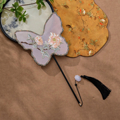 牡丹花刺绣团扇古典百搭古风绣花扇子国风拍照道具扇舞蹈手持扇