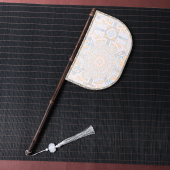 八达运便面扇刀扇战国袍扇子天然紫竹手柄复古汉服走秀道具拍摄扇