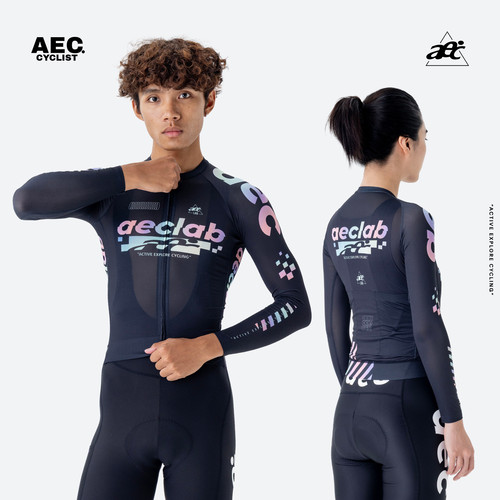 aec骑行服女款长袖赛博炫彩系列 25款轻薄透气公路车骑行上衣专业